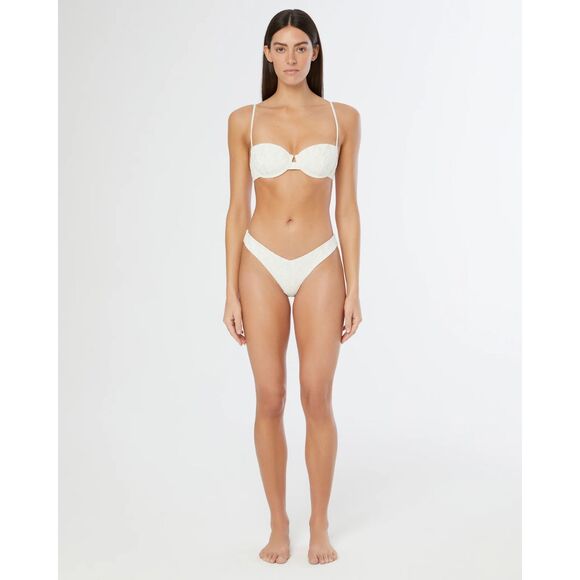Onia Swim Dalia Bikini Top White and Red size XS Orig. $120 - Picture 1 of 5